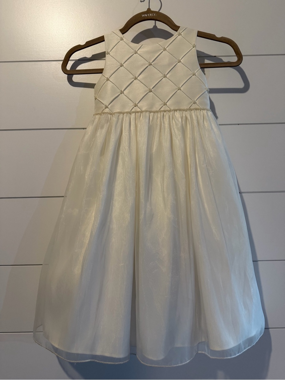Cinderella Ivory Quilted Bodice Tulle Flower Girl Dress